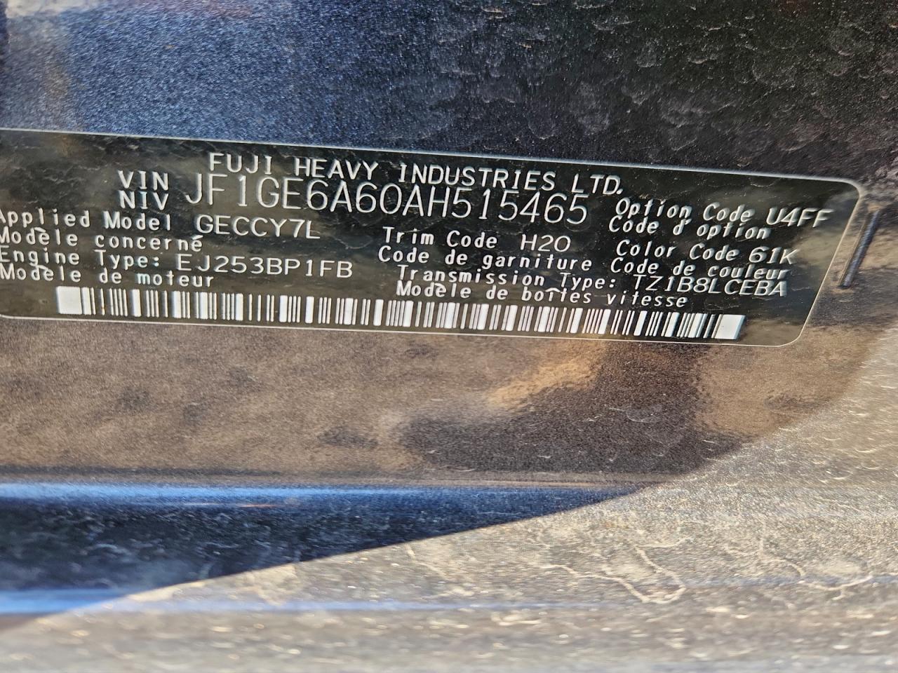 2010 SUBARU IMPREZA
