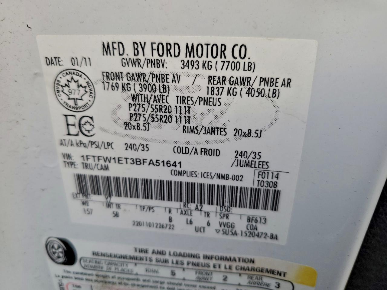 2011 FORD F-150