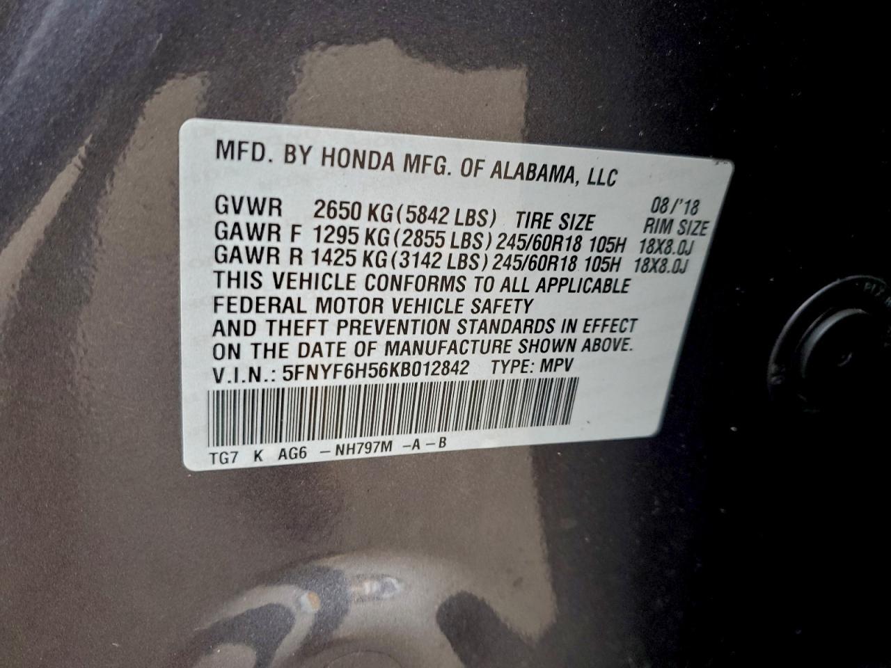 2019 HONDA PILOT