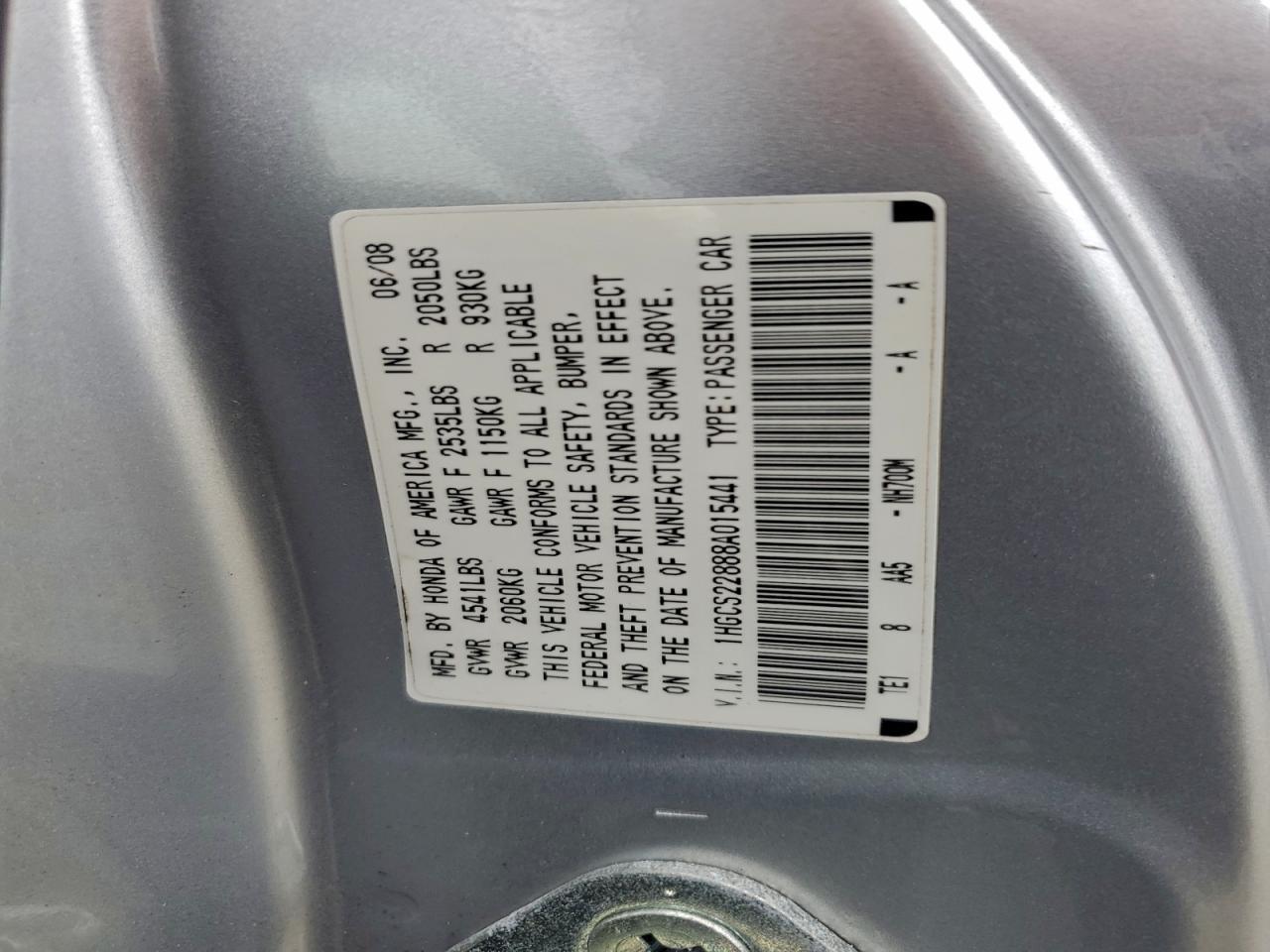 2008 HONDA ACCORD
