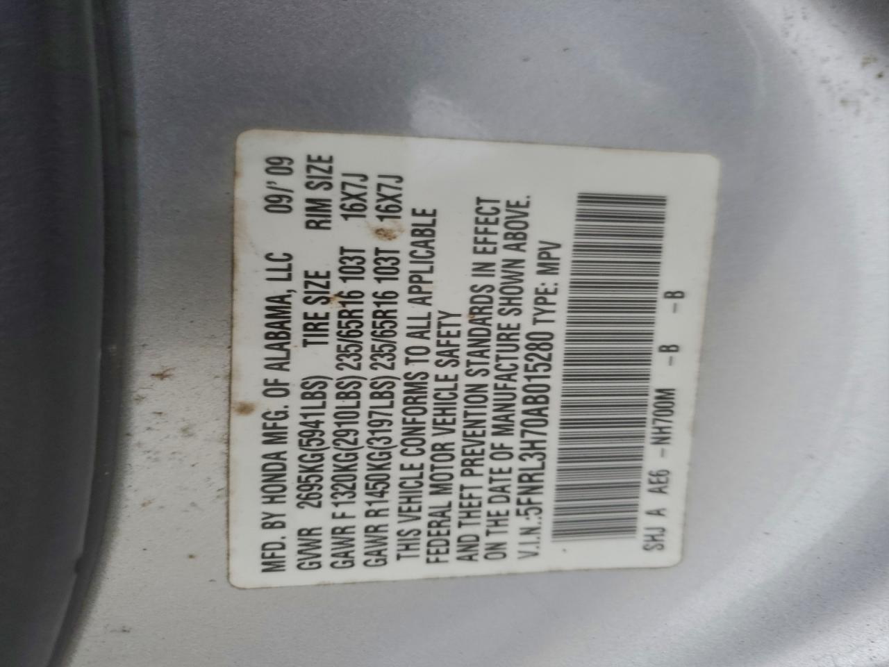 2010 HONDA ODYSSEY