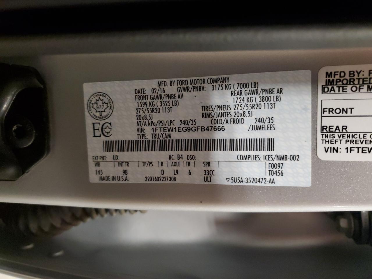 2016 FORD F-150