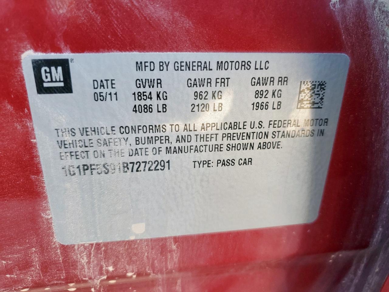 2011 CHEVROLET CRUZE