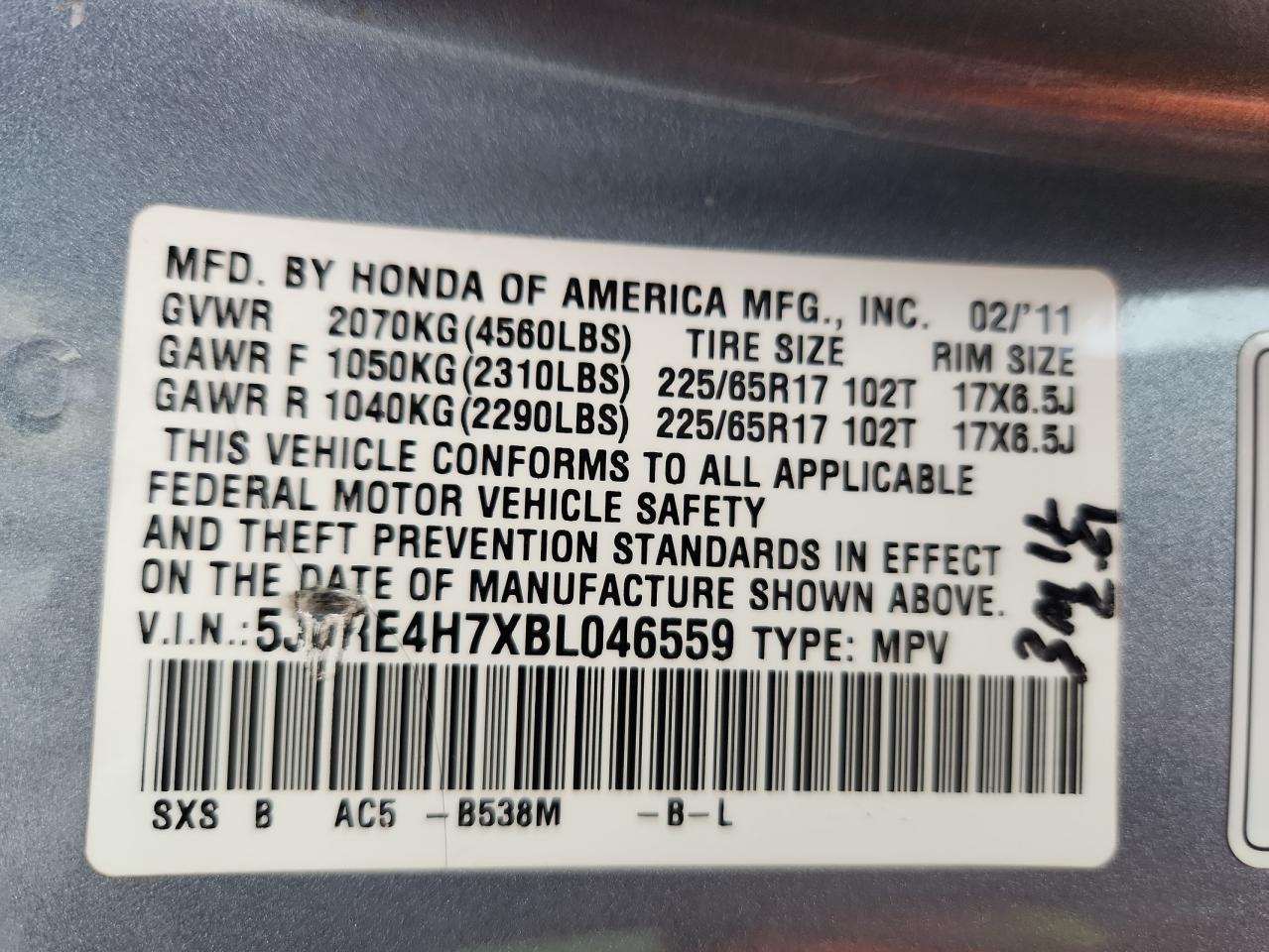 2011 HONDA CR-V