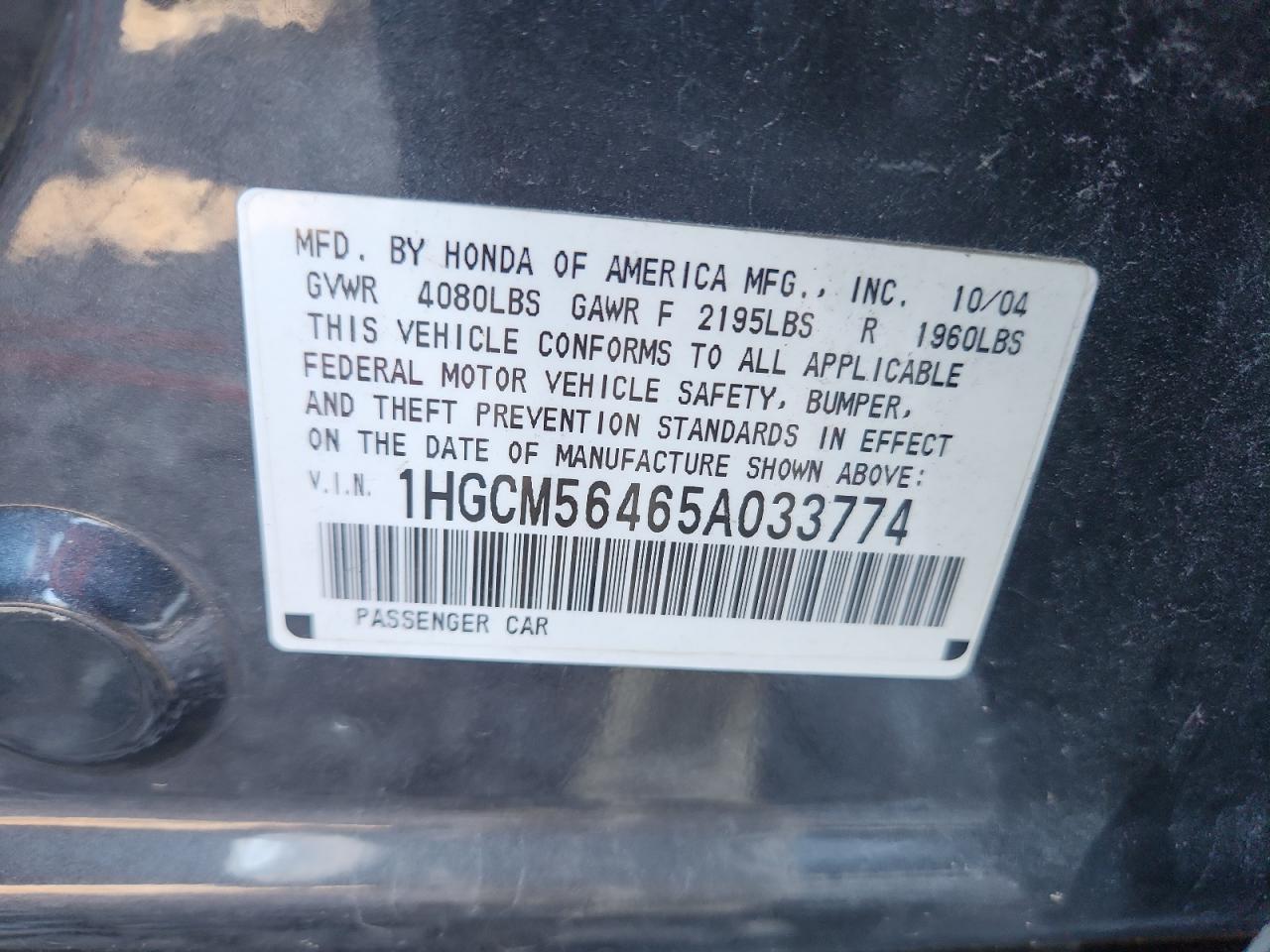 2005 HONDA ACCORD