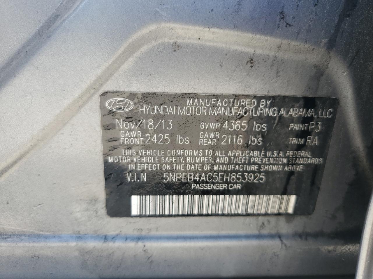 2014 HYUNDAI SONATA