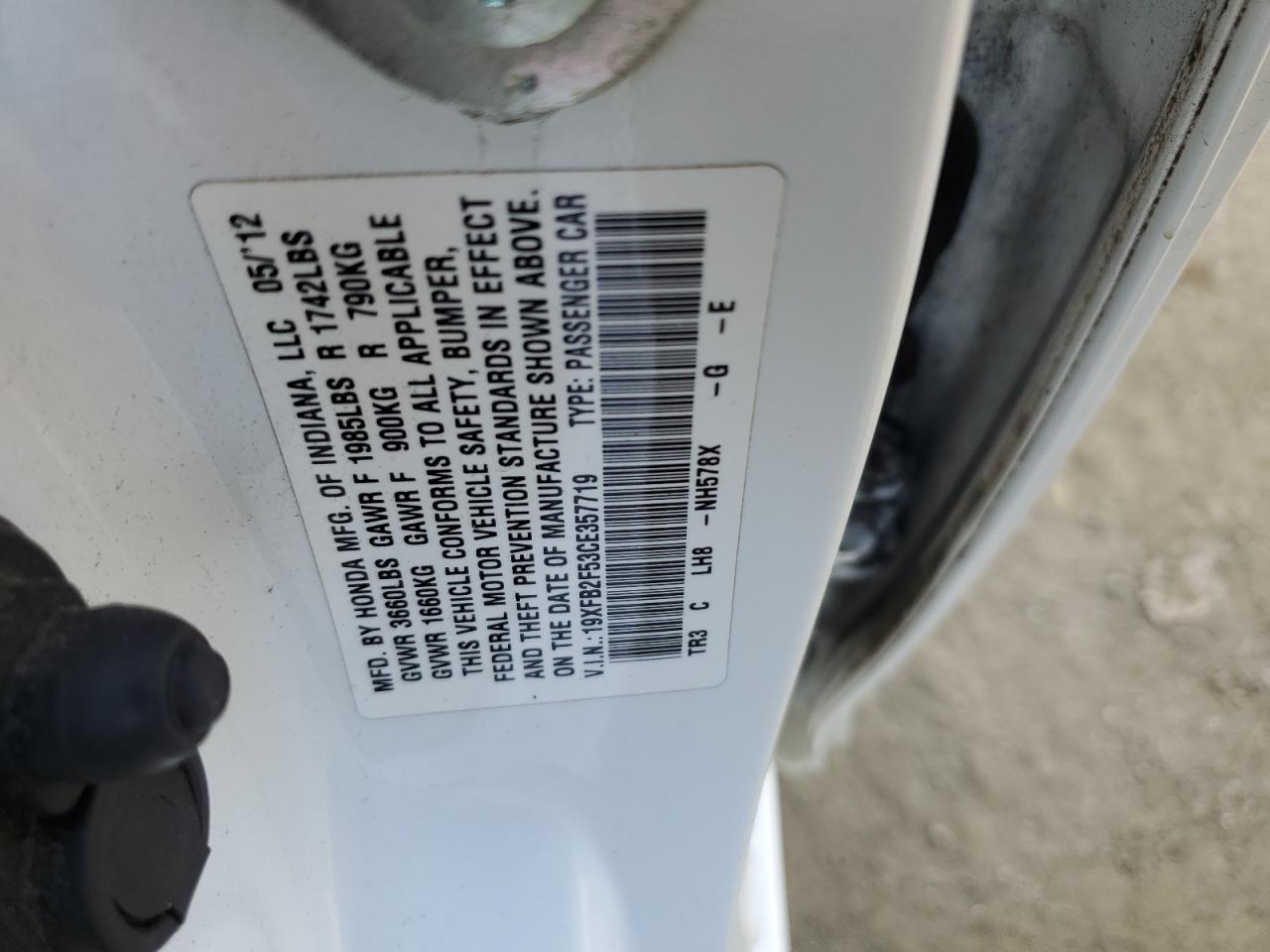 2012 HONDA CIVIC