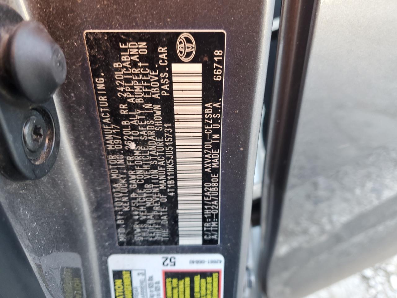 2018 TOYOTA CAMRY