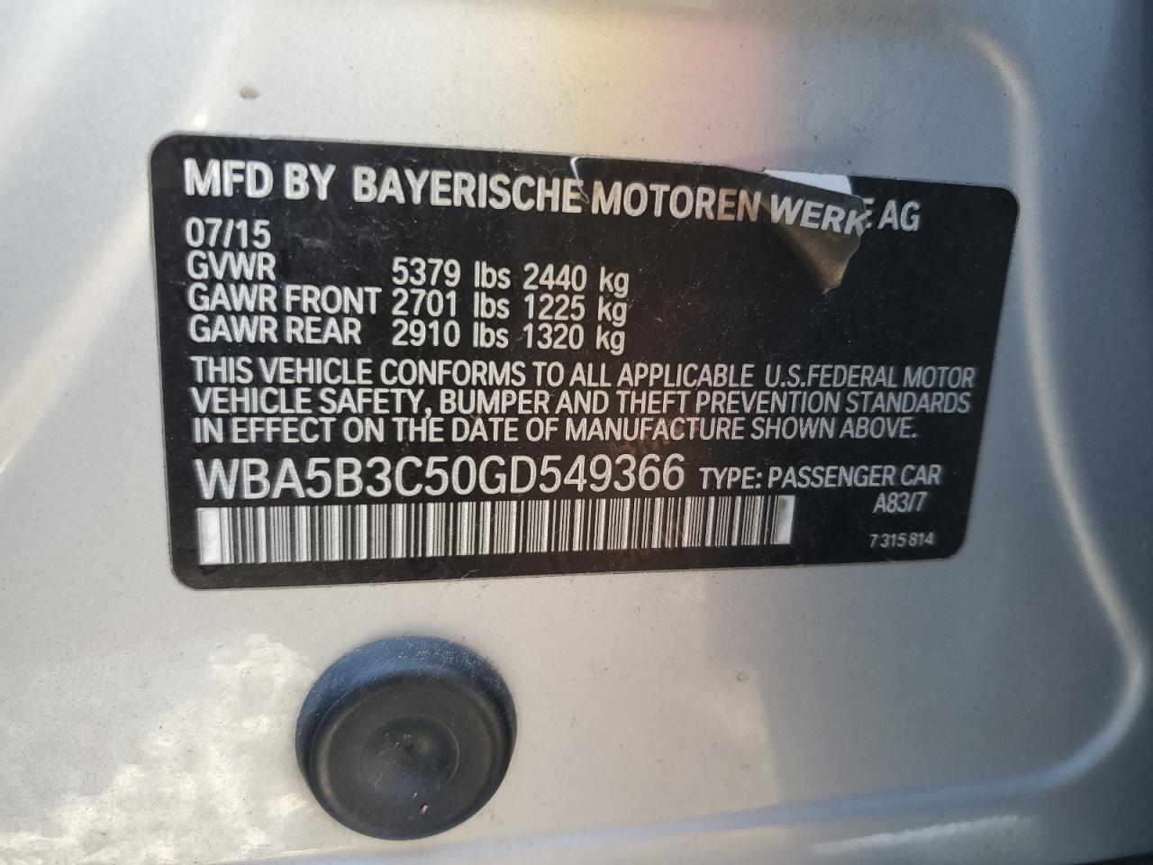 2016 BMW 5 series