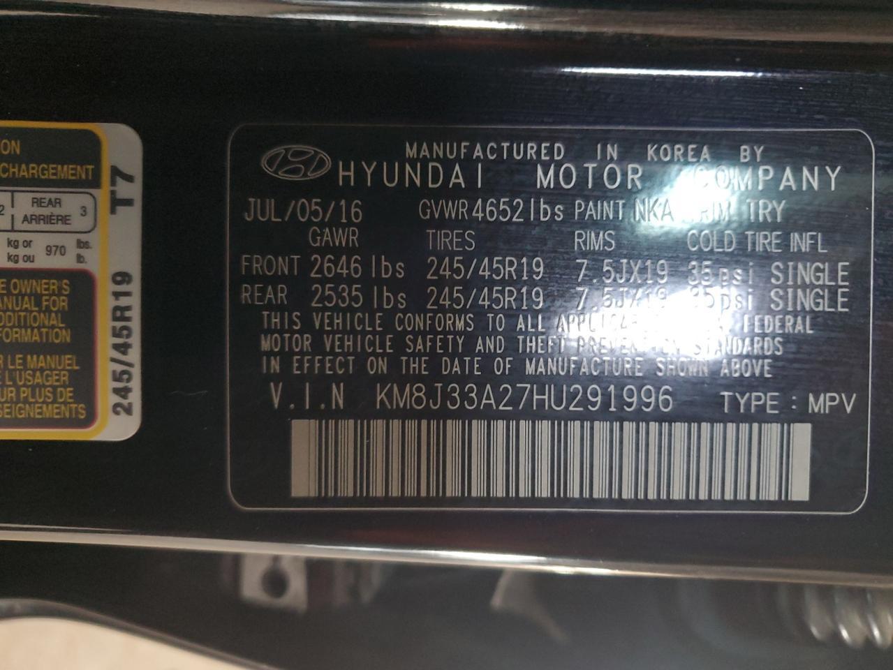 2017 HYUNDAI TUCSON