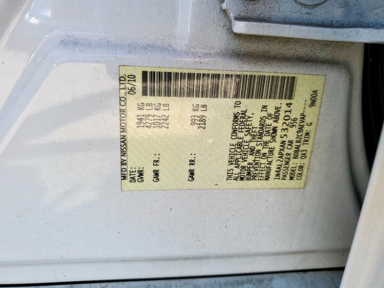 2010 NISSAN ALTIMA