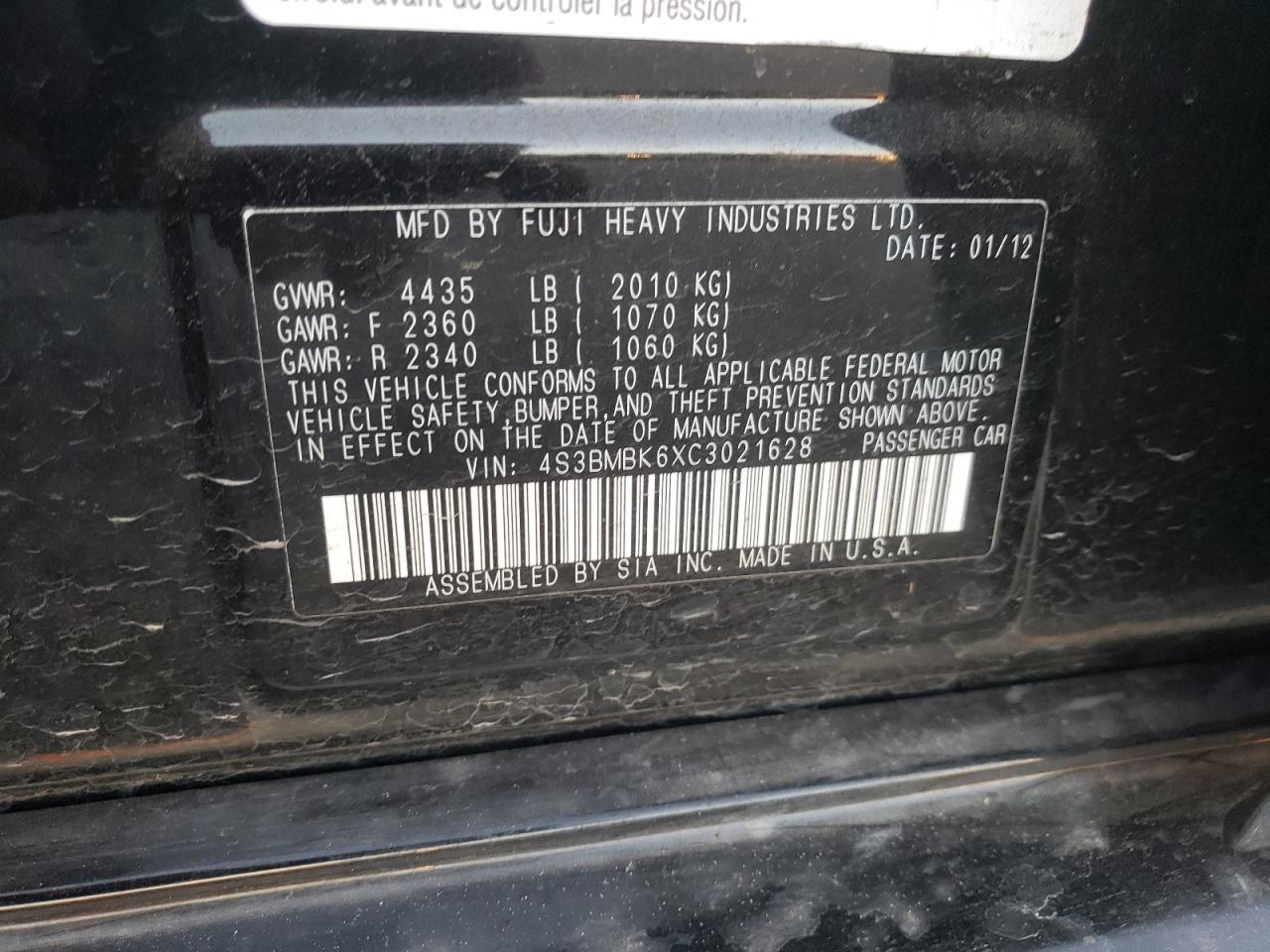 2012 SUBARU Legacy