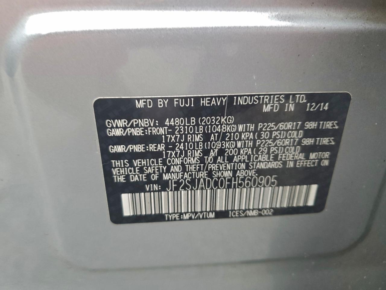 2015 SUBARU FORESTER