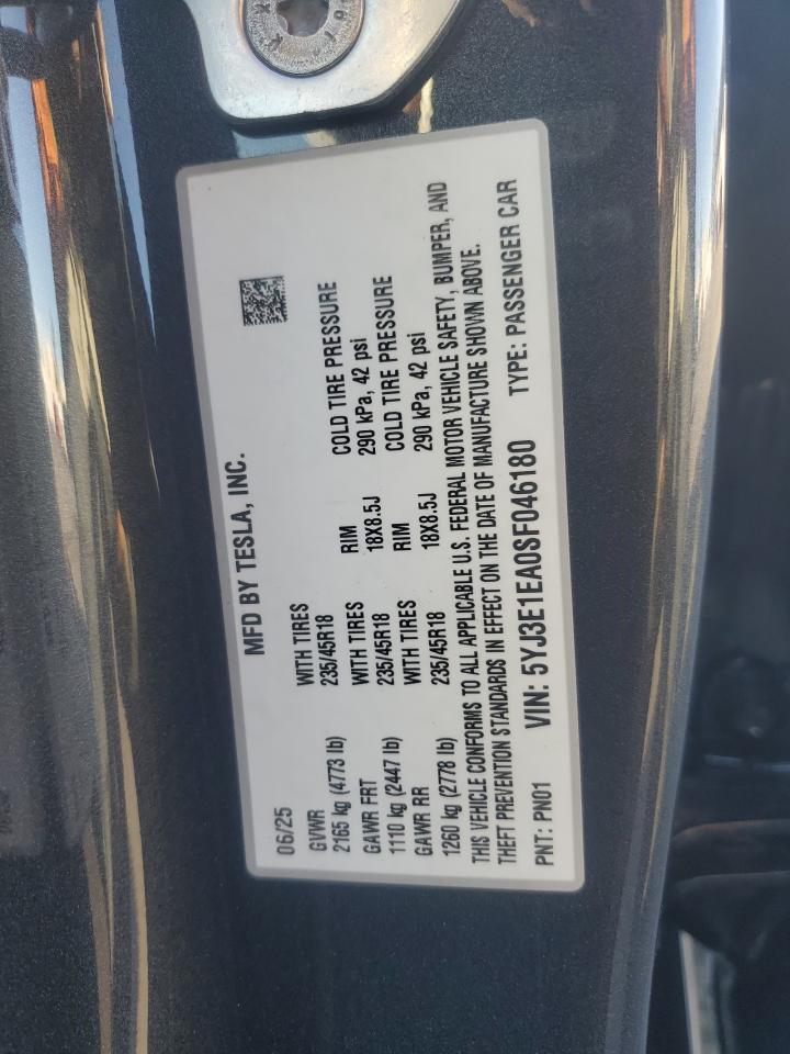 2025 TESLA MODEL 3