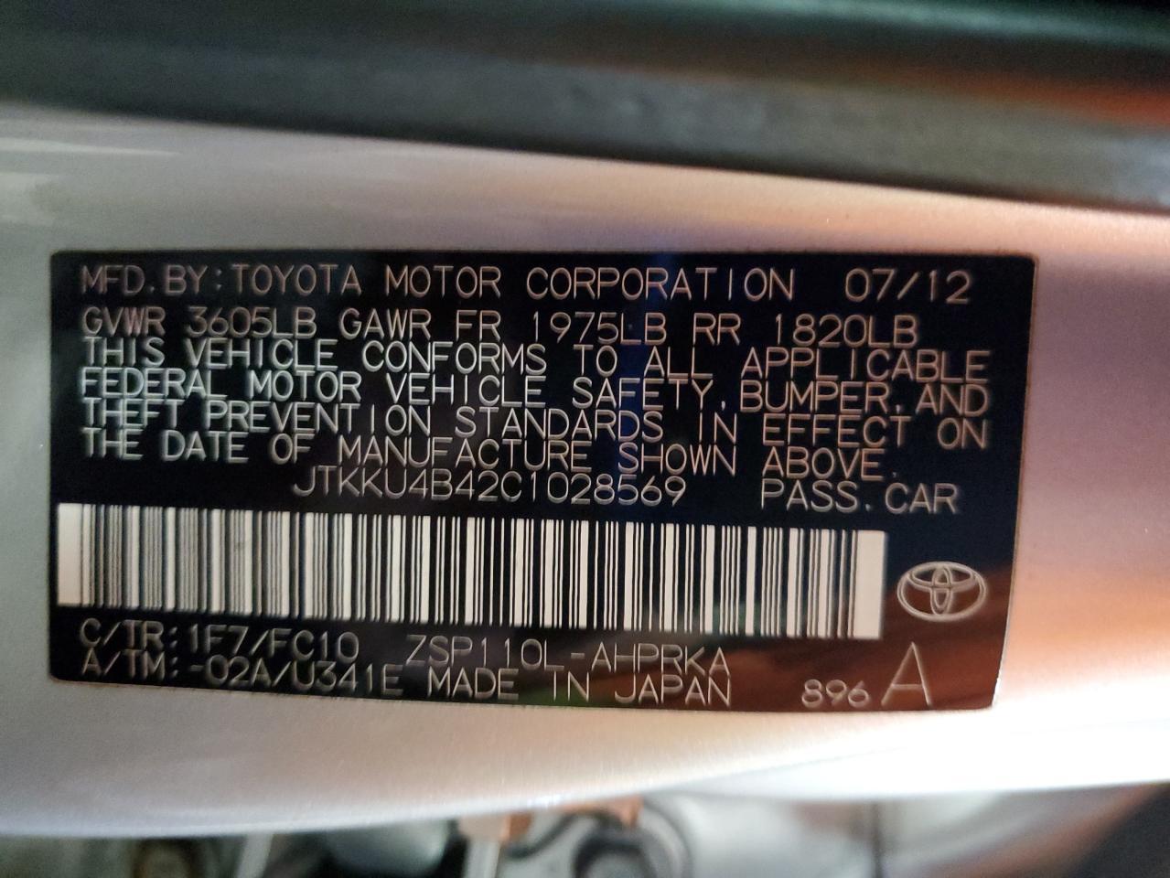 2012 TOYOTA SCION