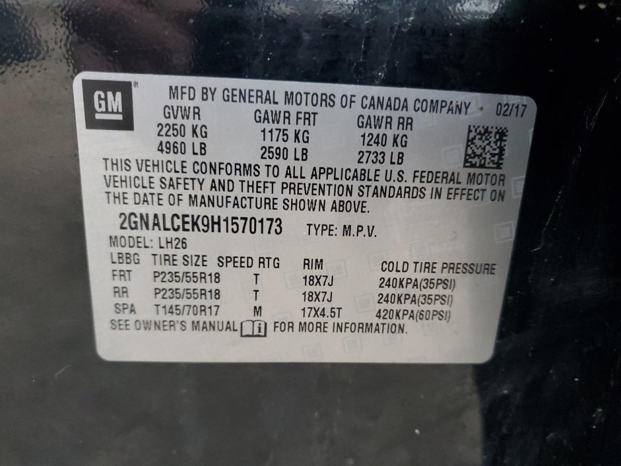 2017 CHEVROLET EQUINOX