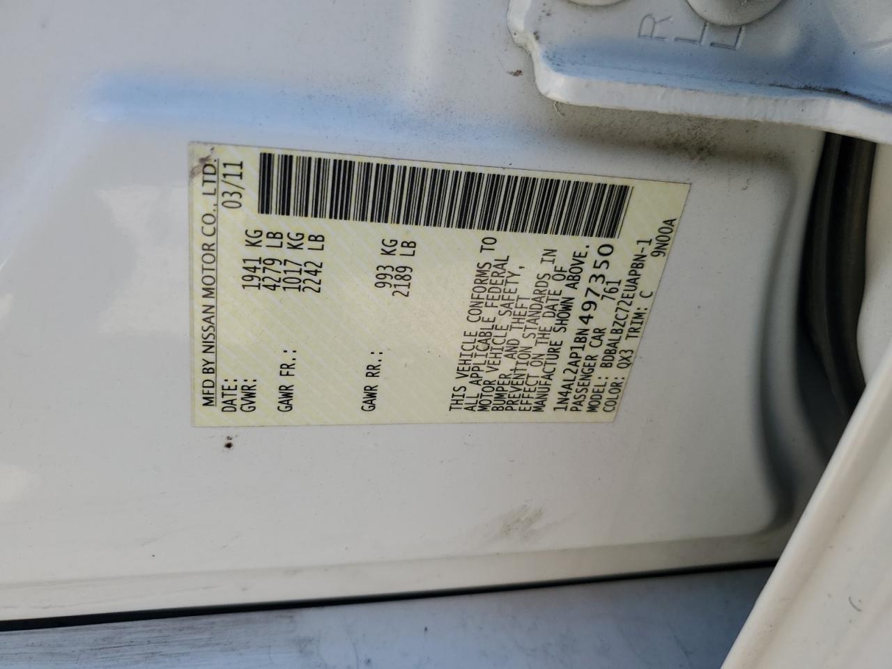 2011 NISSAN ALTIMA