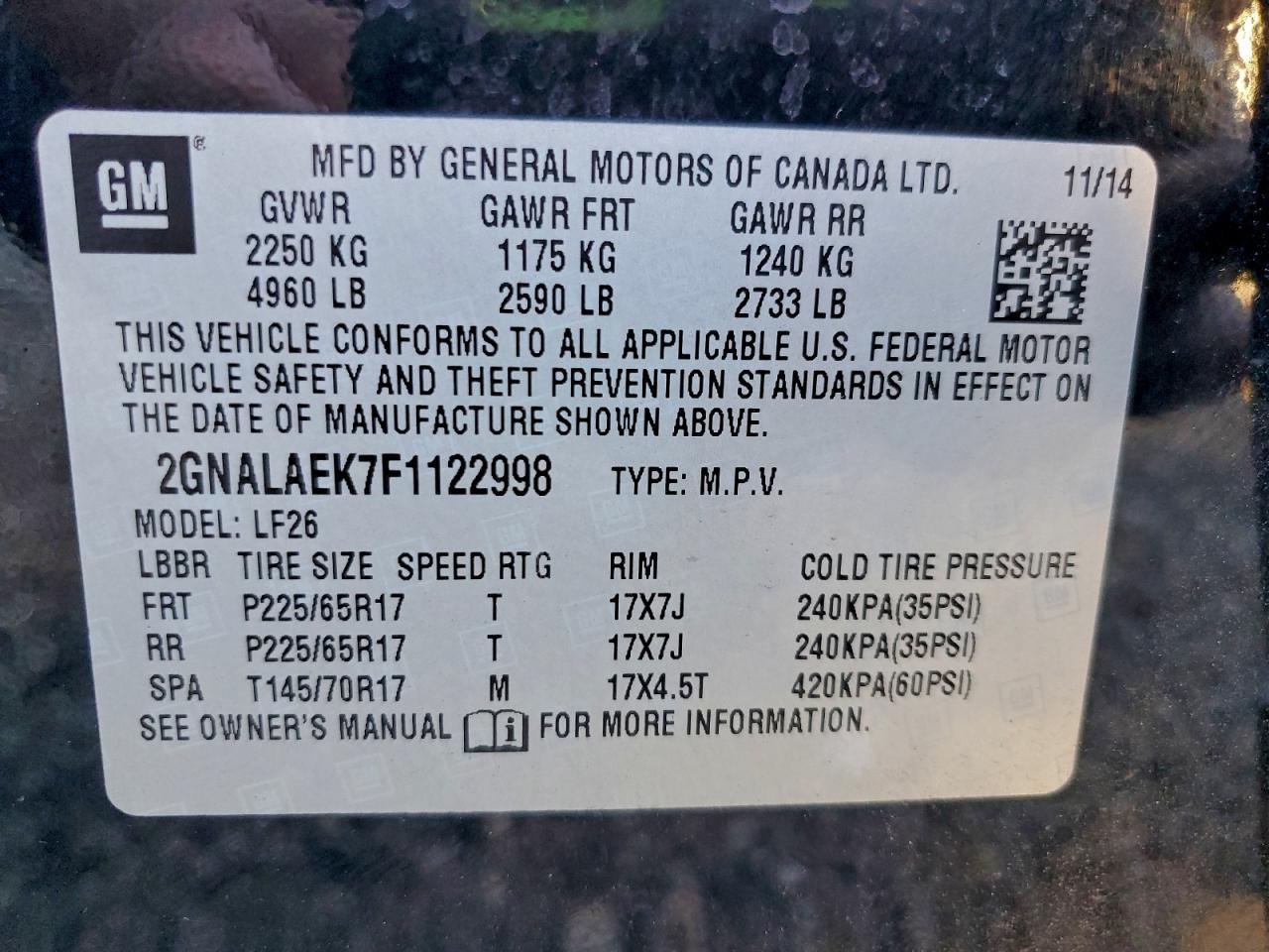 2015 CHEVROLET EQUINOX