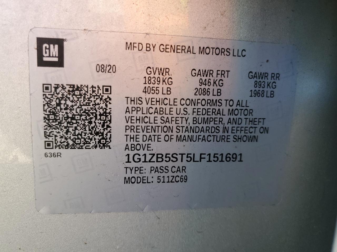2020 CHEVROLET MALIBU