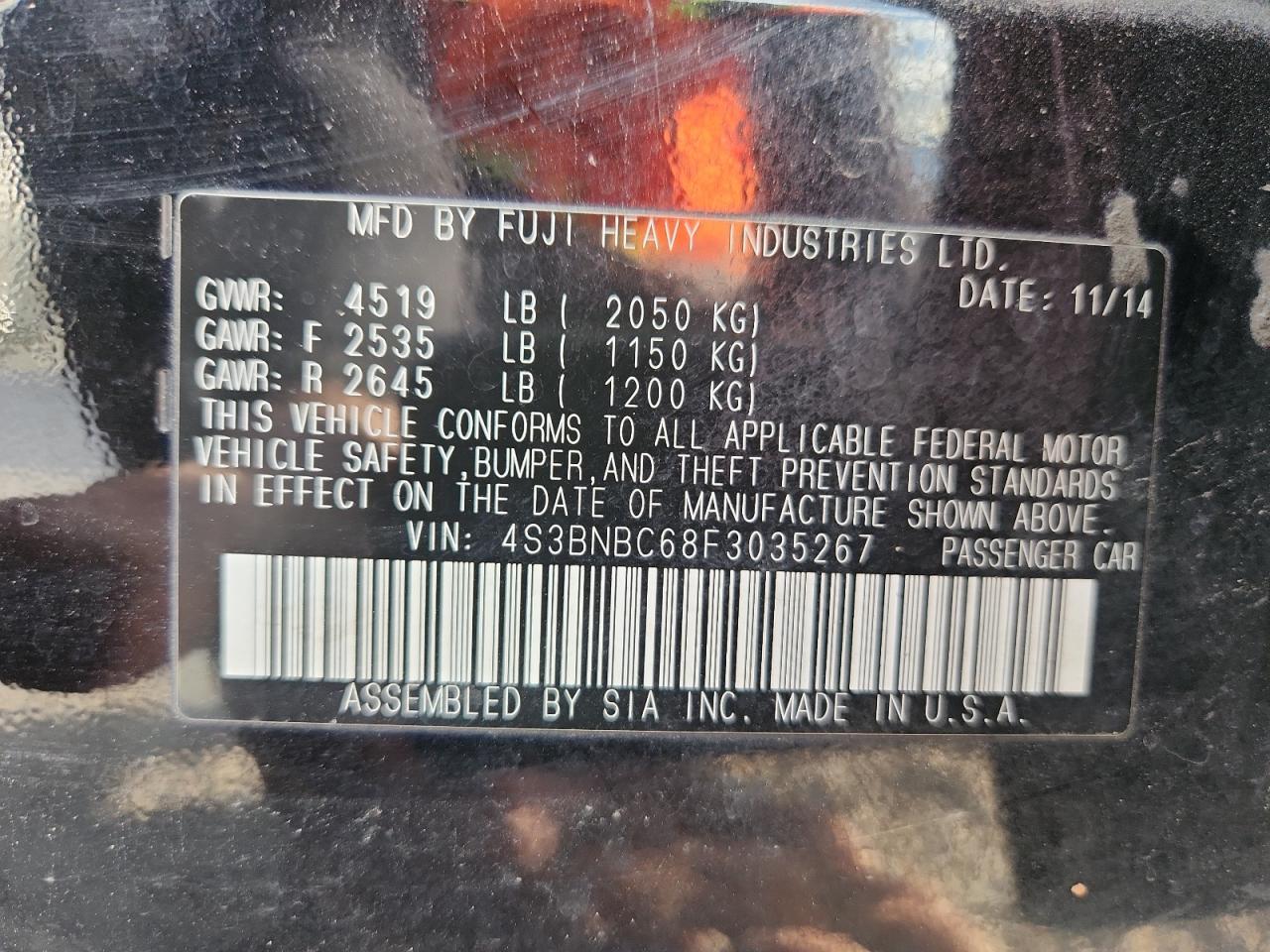 2015 SUBARU Legacy