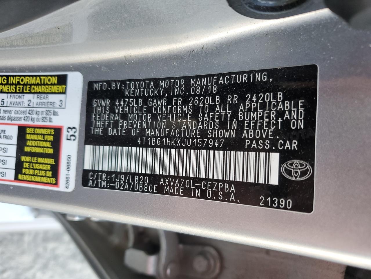 2018 TOYOTA CAMRY