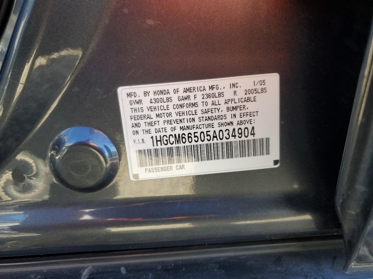 2005 HONDA ACCORD