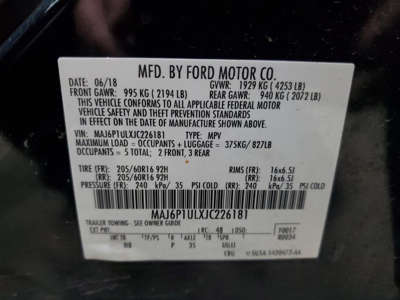 2018 FORD EcoSport