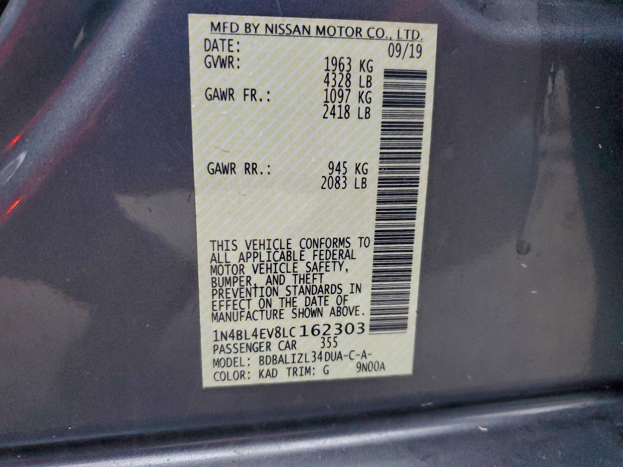 2020 NISSAN ALTIMA