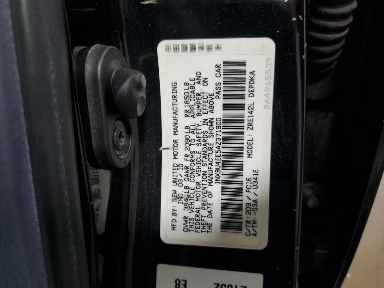 2010 TOYOTA COROLLA