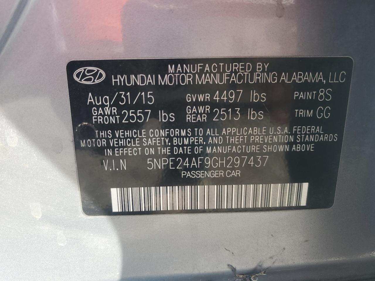 2016 HYUNDAI SONATA
