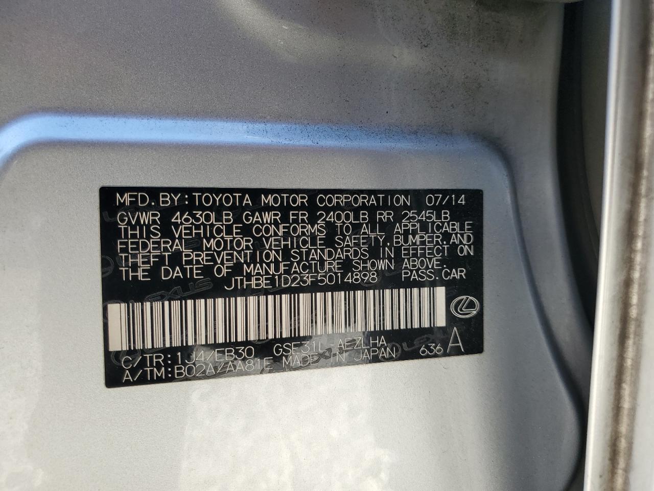 2015 LEXUS IS 350
