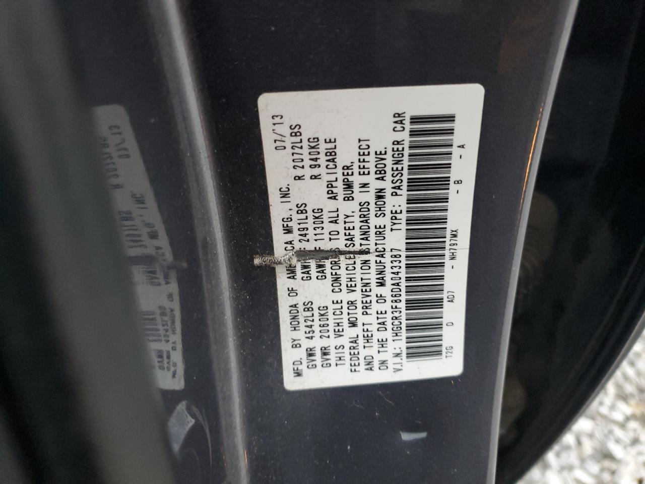 2013 HONDA ACCORD