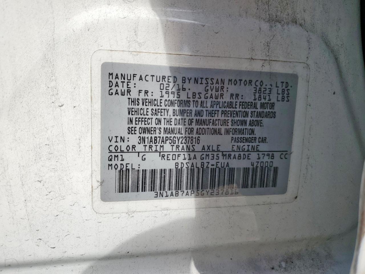 2016 NISSAN SENTRA
