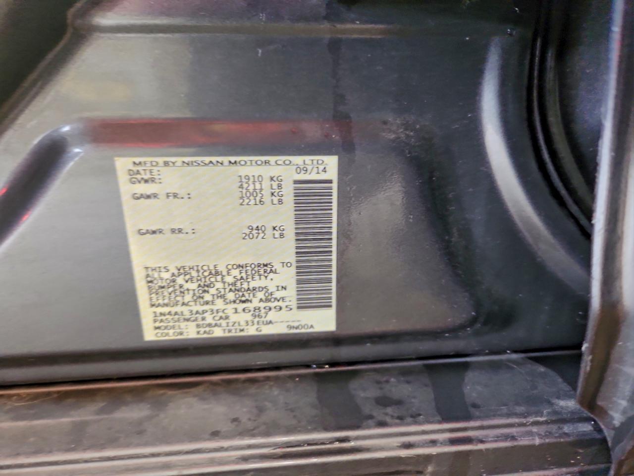 2015 NISSAN ALTIMA