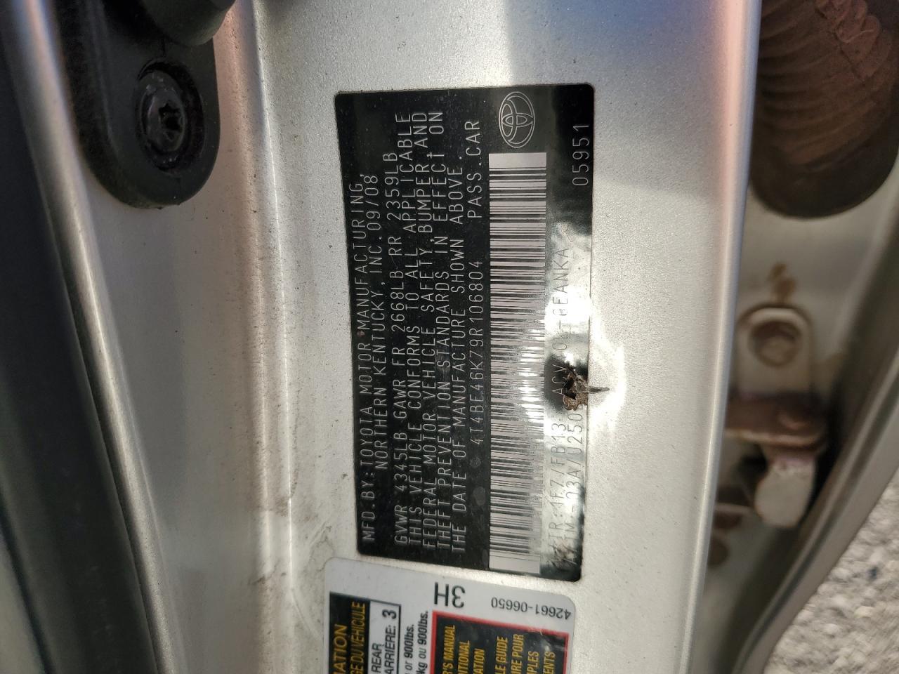 2009 TOYOTA CAMRY