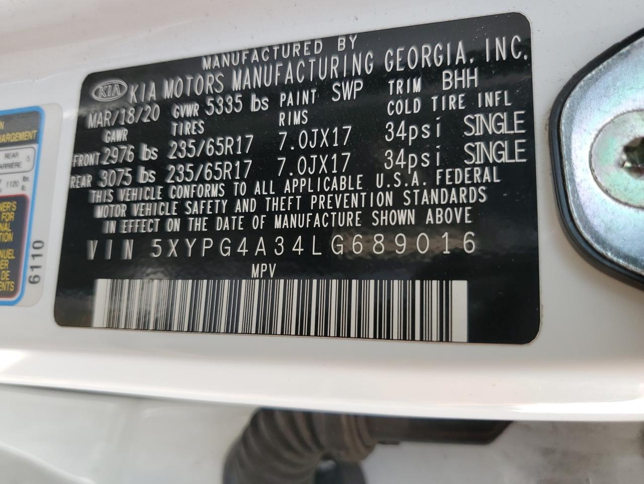 2020 KIA SORENTO