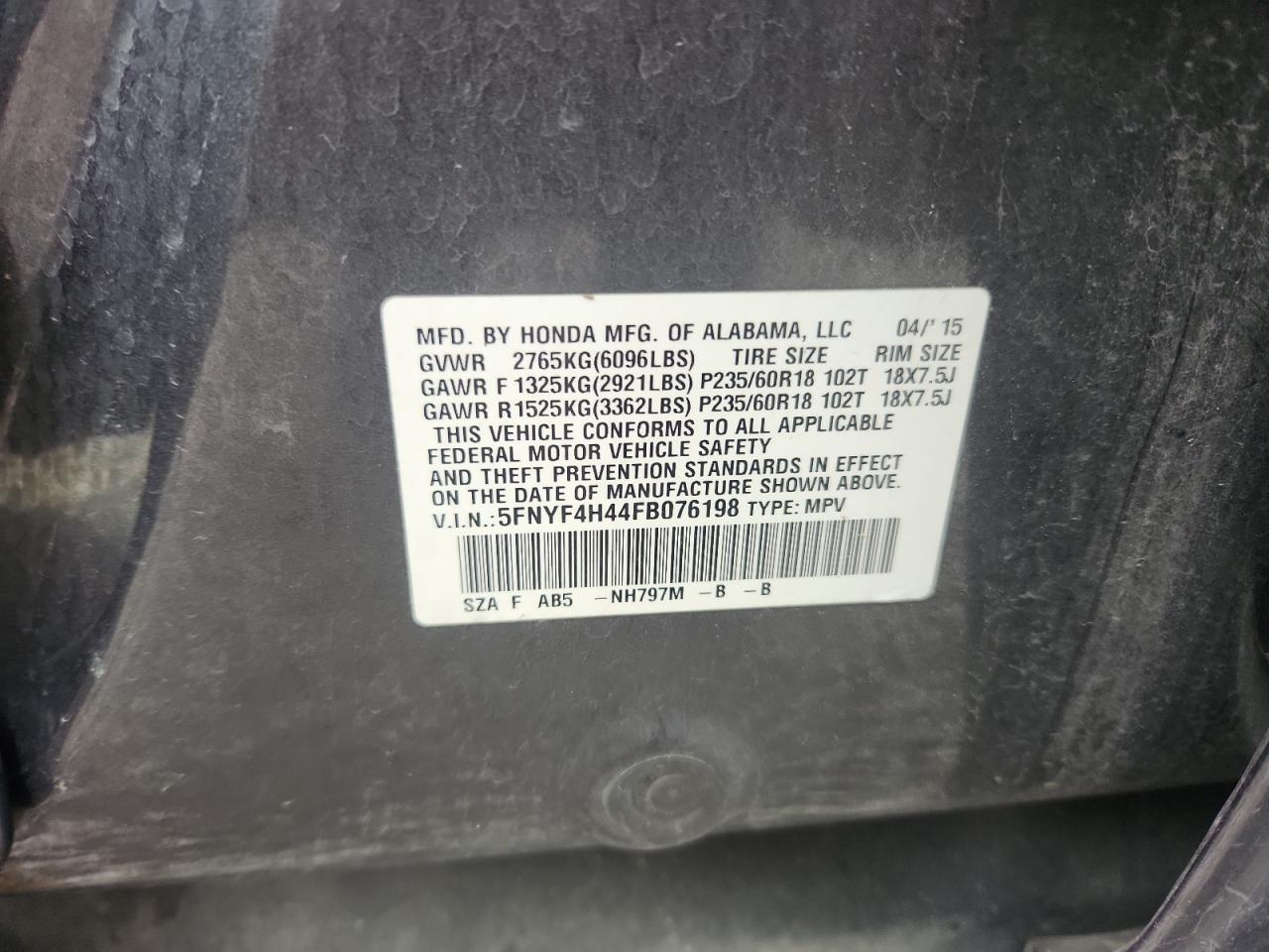 2015 HONDA PILOT