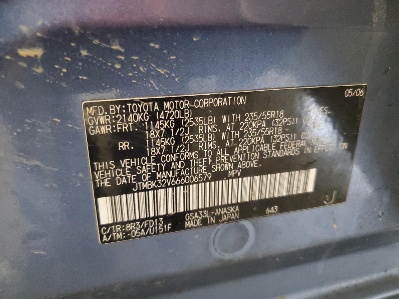 2006 TOYOTA RAV4