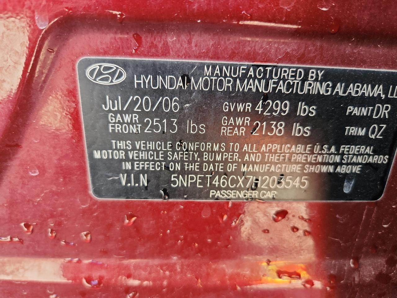 2007 HYUNDAI SONATA