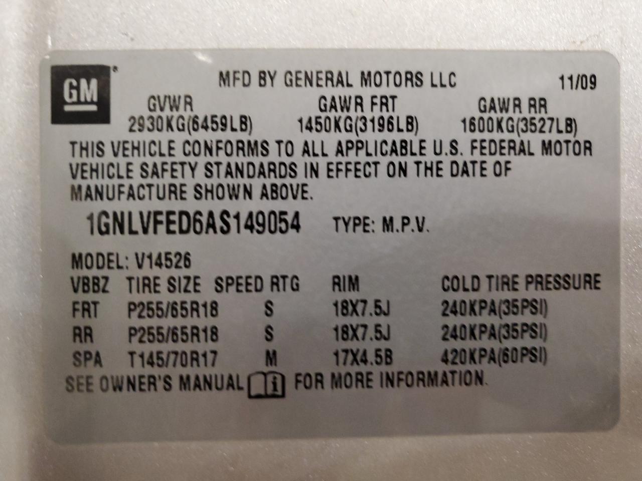 2010 CHEVROLET TRAVERSE