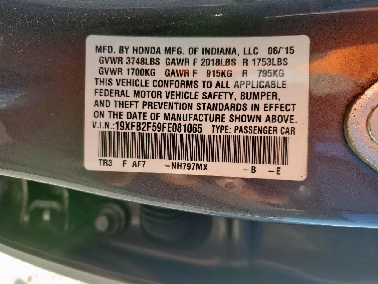 2015 HONDA CIVIC