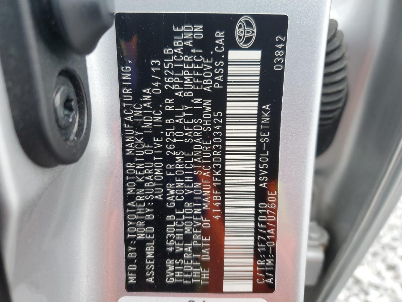 2013 TOYOTA CAMRY