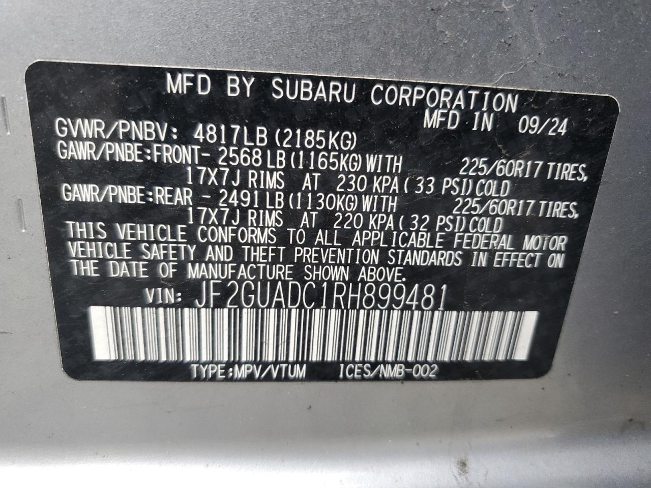 2024 SUBARU Crosstrek