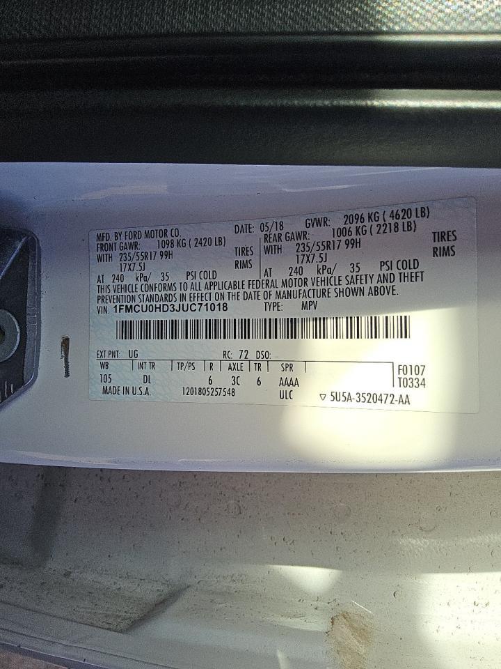 2018 FORD ESCAPE