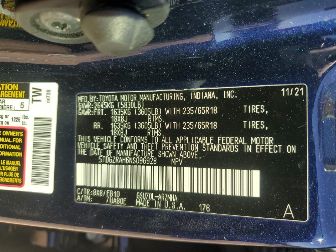 2022 TOYOTA HIGHLANDER