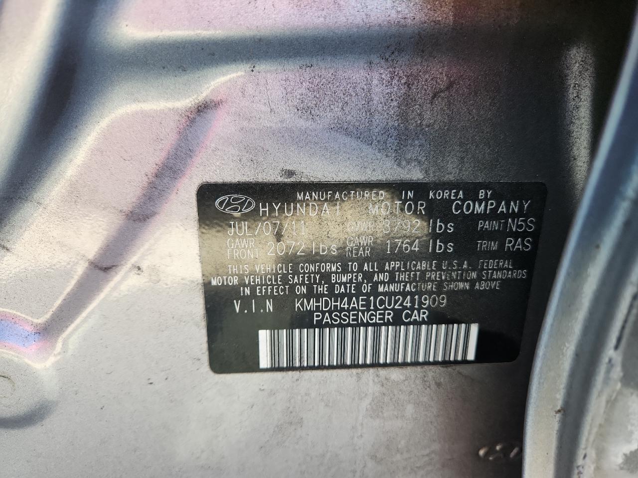 2012 HYUNDAI ELANTRA