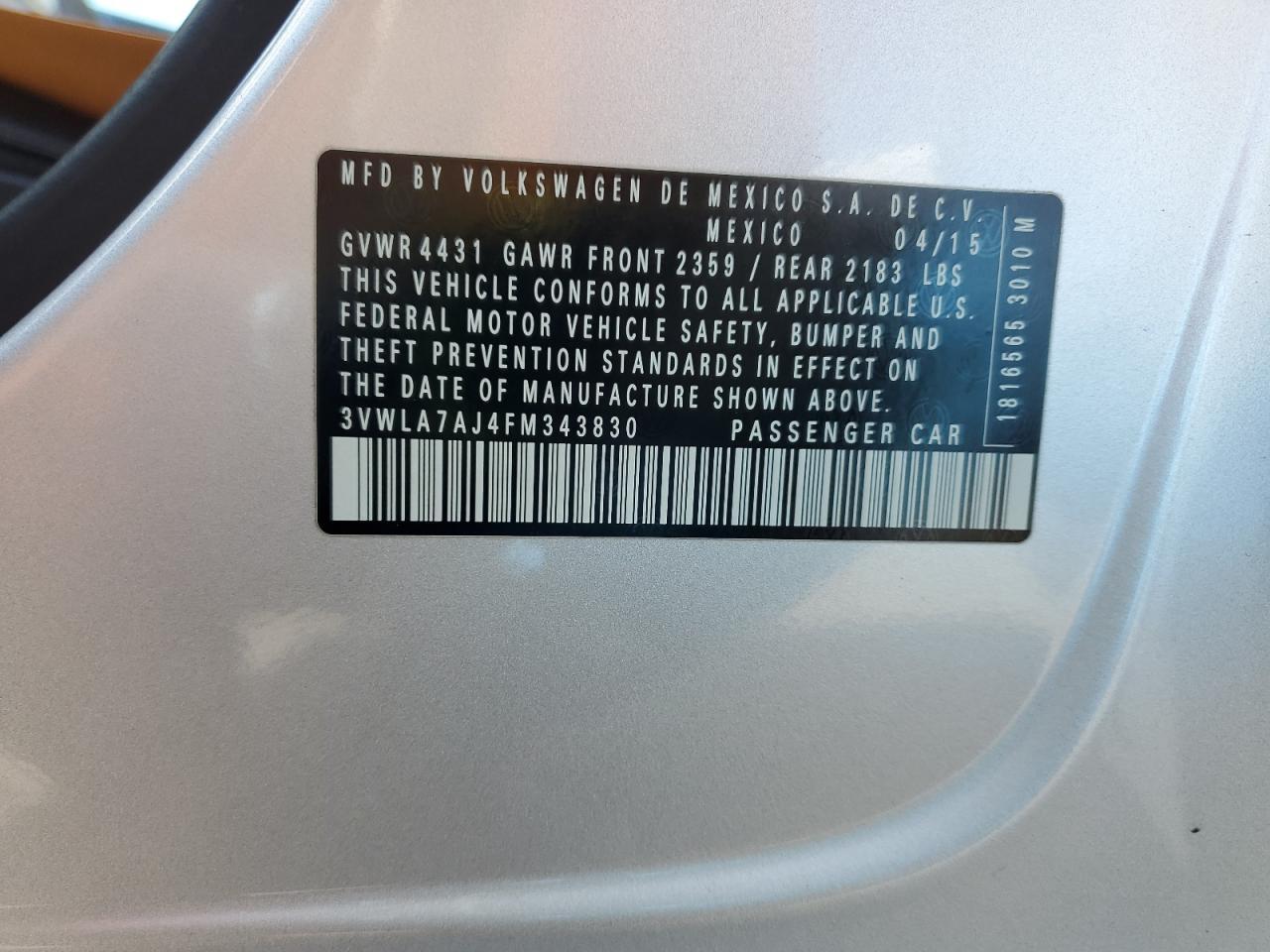 2015 VOLKSWAGEN JETTA
