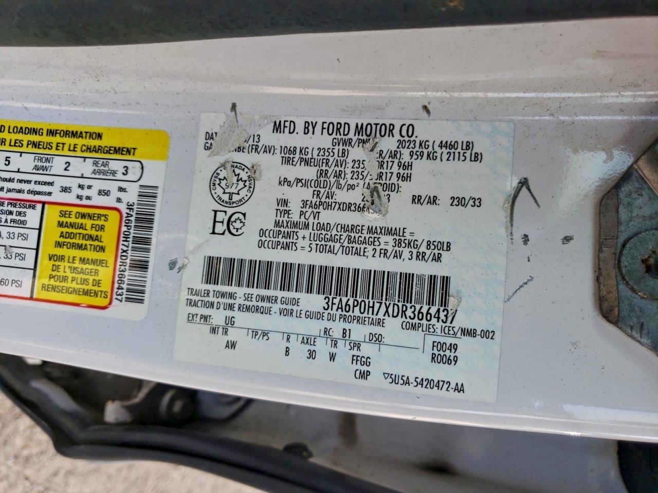 2013 FORD FUSION