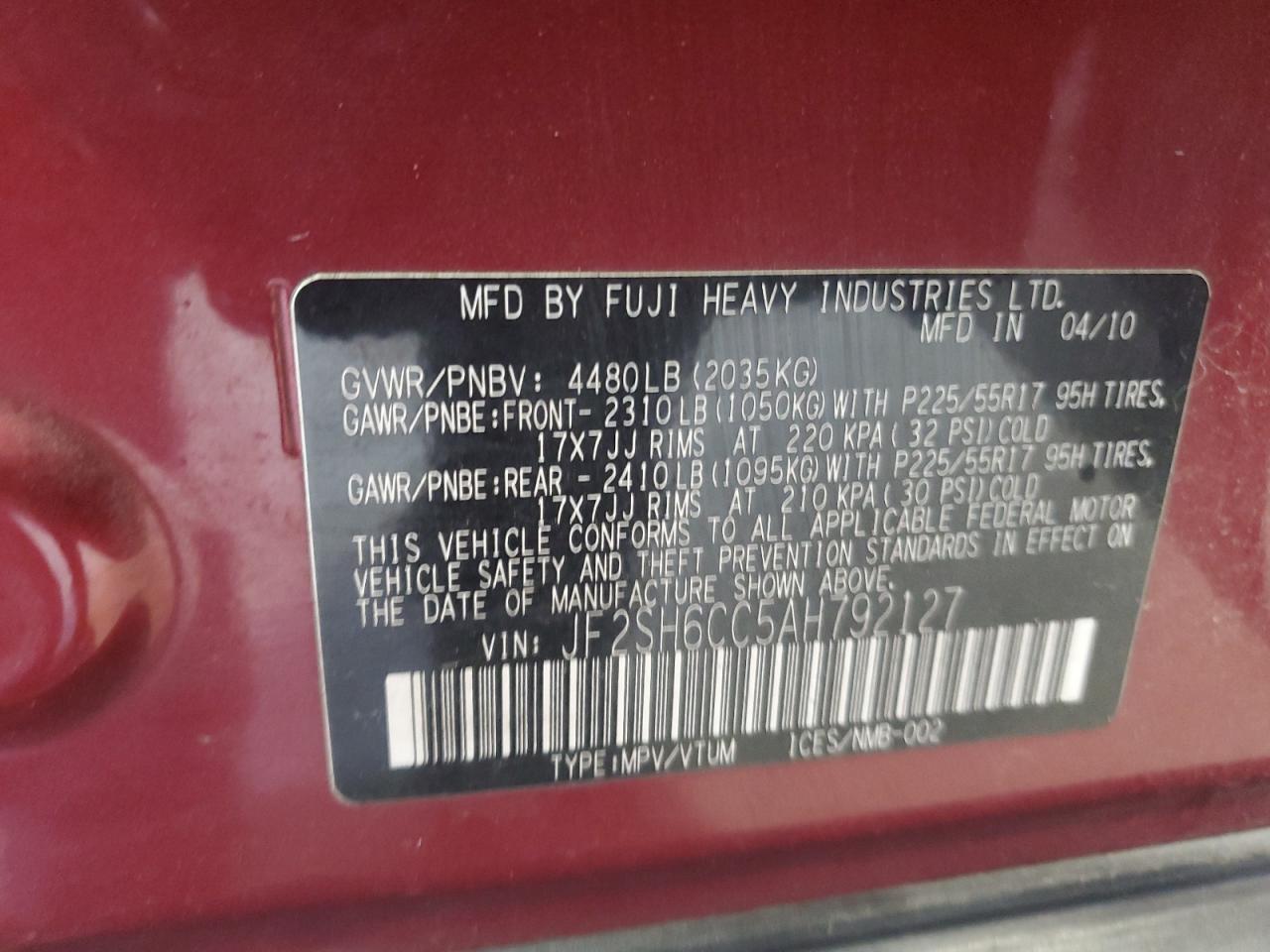 2010 SUBARU FORESTER