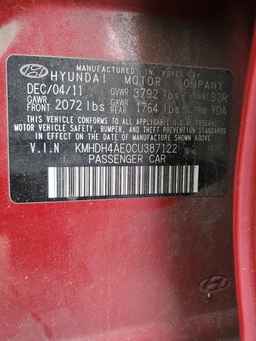 2012 HYUNDAI ELANTRA